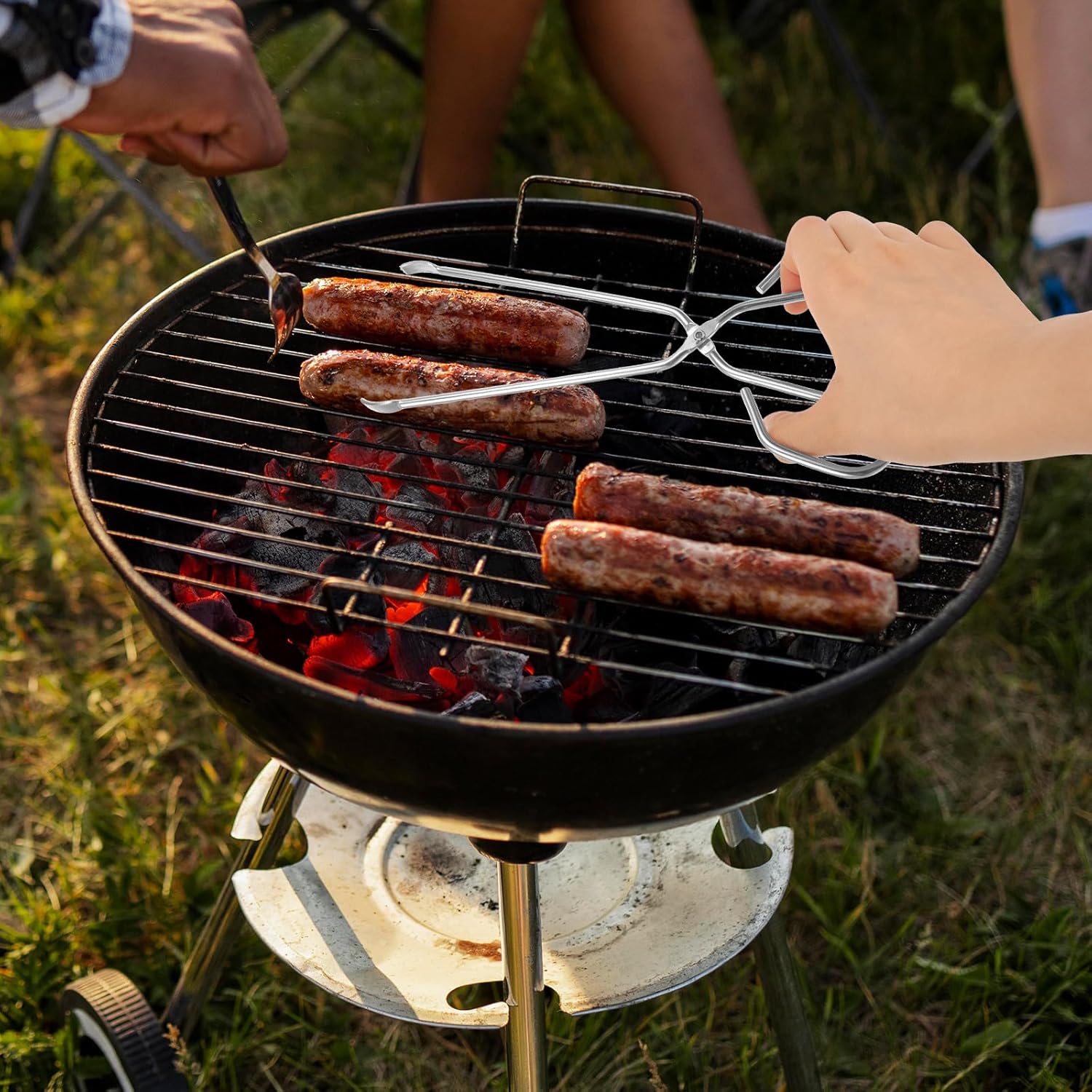 Stainless Steel 24cm Heat-Resistant Trash Picker Grabber Tool with 4.8mm Wire Diameter for Home Cleaning and Outdoor Waste Pickup