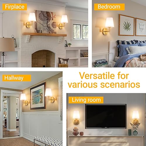Miniatura 8 de Juego de 2 apliques de pared con pilas, lámpara de pared inalámbrica con bombilla magnética regulable RGB de 10000 mAh, aplique de pared recargable