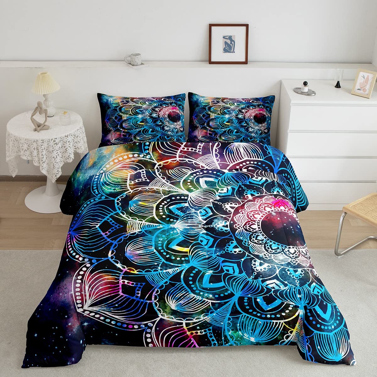 Manfei Galaxy Mandala Comforter Set 
