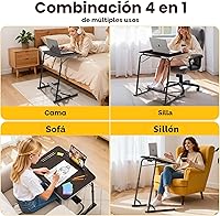 Vista 4 de FoldWise - Mesa plegable mejorada para TV y portátil - Extra grande y resistente, mesa para sofá, altura y ángulo ajustable para cena, trabajo y TV