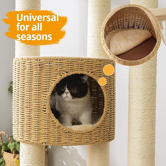 SHODMI 58-Inch Modern Multi-Level Cat Tree Tower for Large Indoor Cats