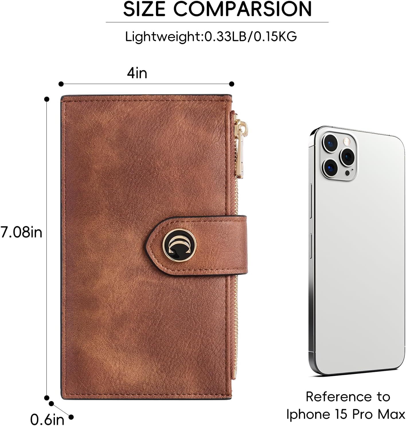 CLUCI Wallet for Women Leather Slim Womens Wallet RFID Blocking Bifold Credit Card Holder with Zipper Pocket - Image 4