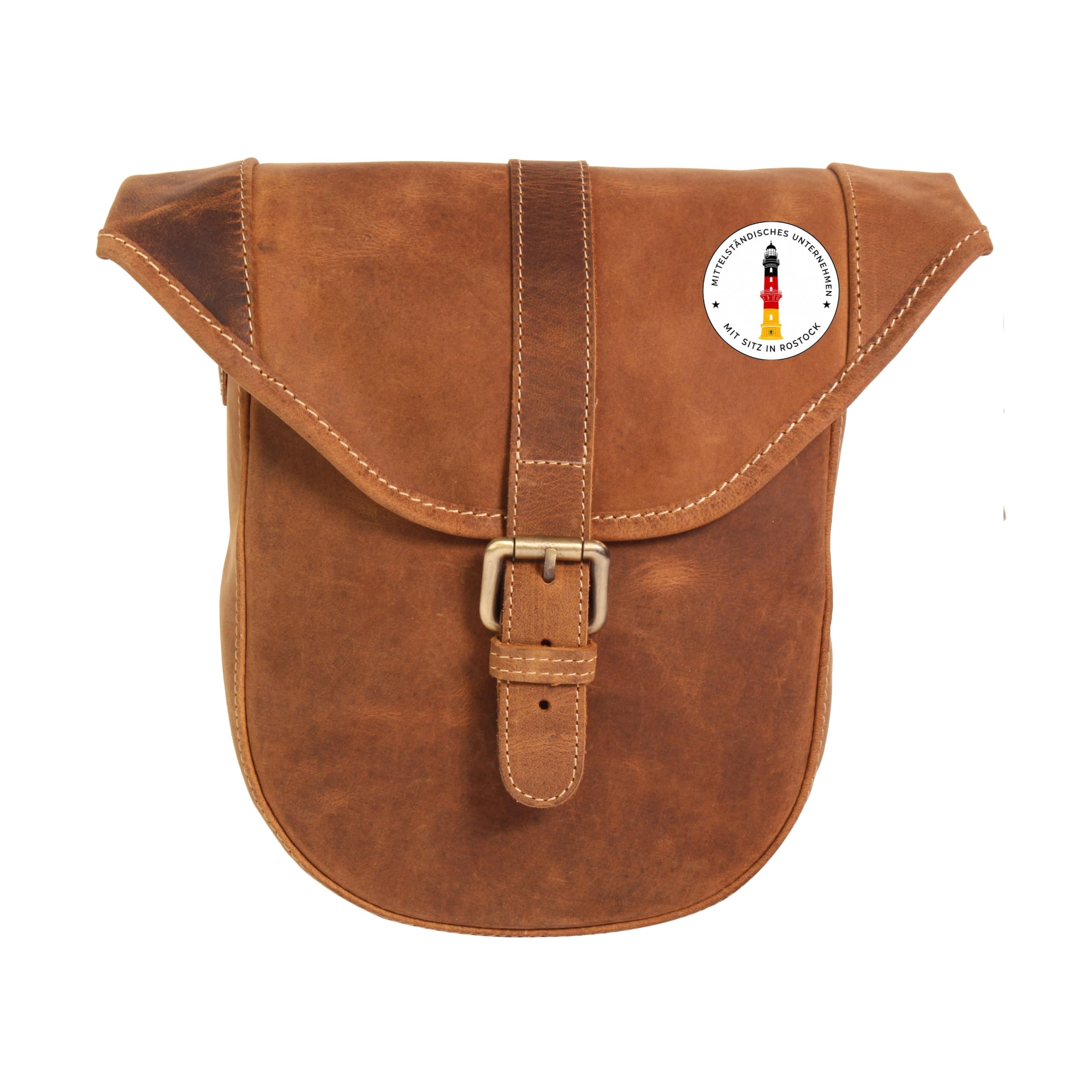 Gusti Fahrradtasche Leder - Félicia B. Lenkertasche Fahrrad Tasche Umhängetasche Handtasche Wasserdicht Canvas Braun Herren Damen kompatibel mit KlickFix ohne Adapter