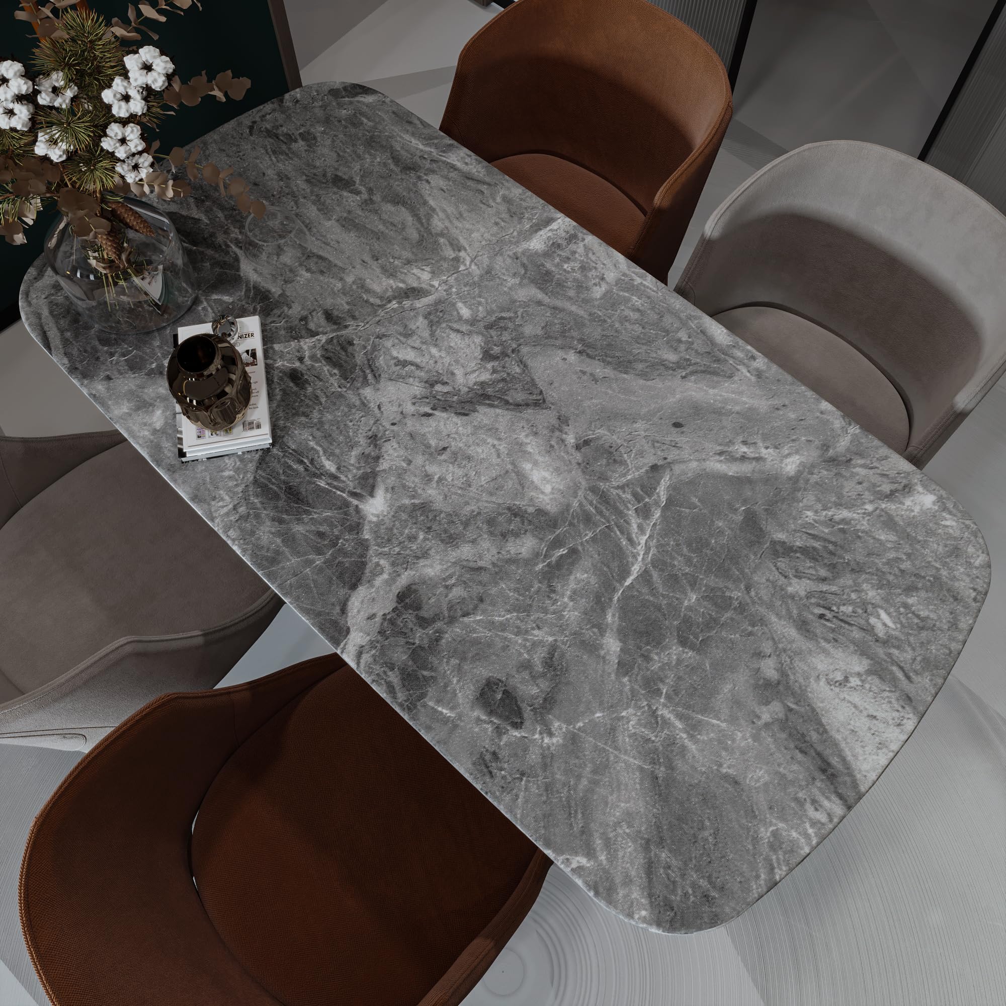 JSEVEM Papel pintado autoadhesivo de mármol, 60 cm × 9 m, de ancho, grueso, color gris, efecto mármol, autoadhesivo, papel pintado adhesivo gris con aspecto de mármol de vinilo, resistente al agua,
