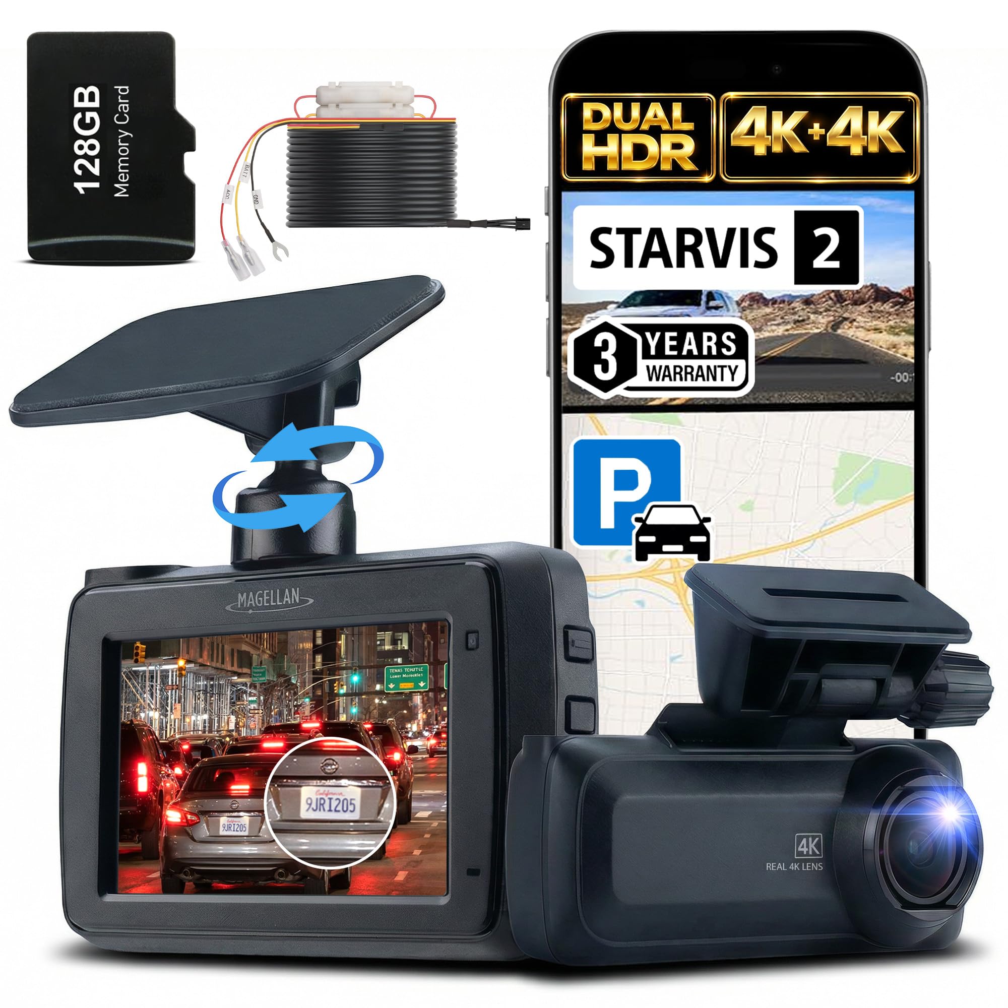Magellan Dash Cam Front and Rear