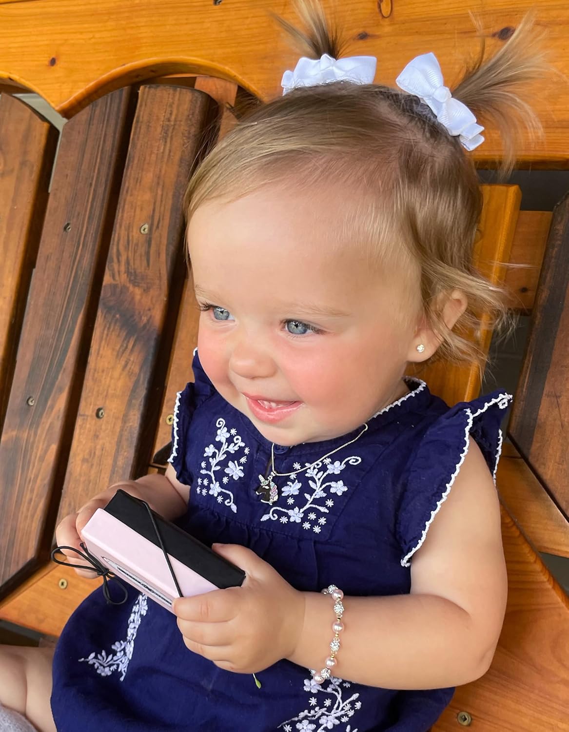 Cherished Moments Children's 14K Gold-plated or 925 Sterling Silver Bracelet with Stardust Beads and Austrian Crystals for Babies, Infants, Toddlers, and Girls Jewelry Gifts