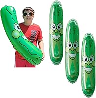 Vista 1 de Cabeza de pepinillo sonriente inflable gigante gigante de 36 pulgadas (3 pies). Vinilo inflable de cara inflable para playa, piscina, flotador
