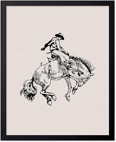 Miniatura 101 de Poster Master Póster de Rodeo marrón – Estampado retro de vaquero sobre caballo – Arte de vaquero – Arte occidental – Arte del salvaje oeste –