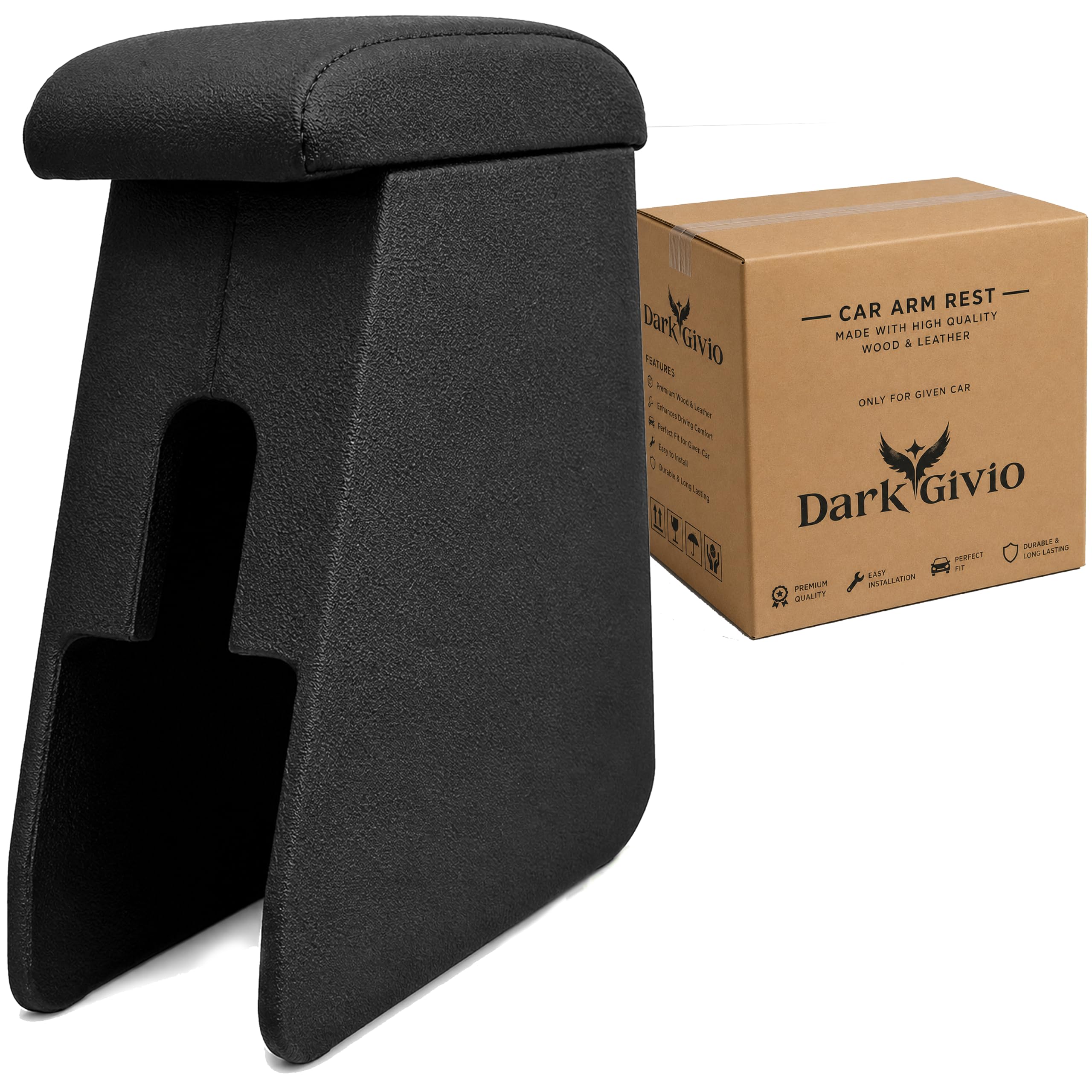 Arm Rest Compatible with TIAGO/Black Color with Storage PU Leather Armrest Console Pad | wooden Armrest-image-40