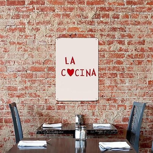 Miniatura 7 de XIAJVS La Cocina Print Retro Aluminum Metal Signs Wall Decoration 8X12 Inches for Kitchen Bar Room Bedroom Bathroom Decor Posters