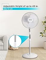 Vista 4 de Black & Decker – Ventilador de pie, color blanco, de 16 pulgadas (40.64 cm), con control remoto