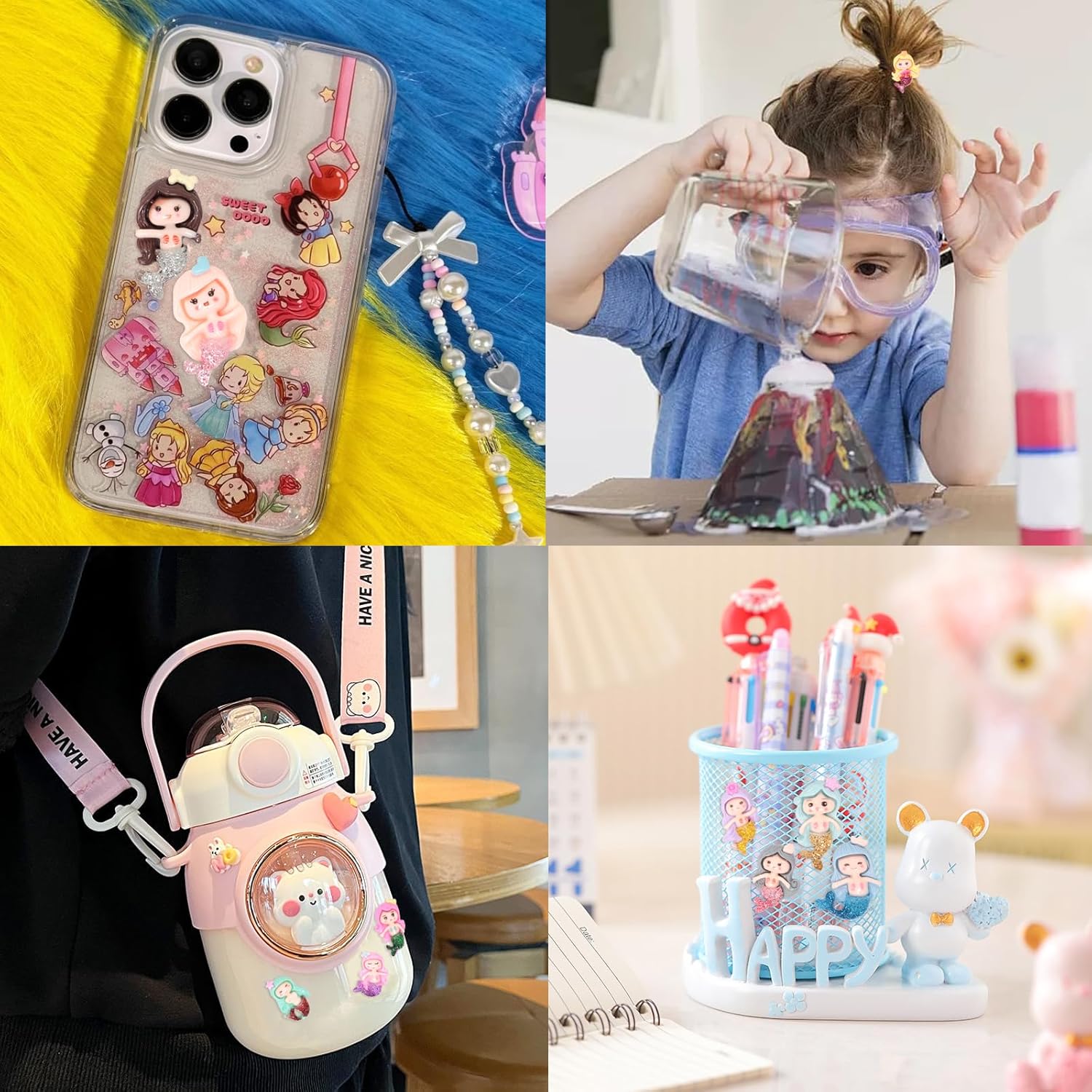 Honbay 40PCS Cute Mermaid Flatback Resin Charms Glitter Mermaid Slime Charms Sea Theme Resin Embellishments Cartoon Mermaid Resin Cabochons Crafts Decoration Accessories - 10 Styles - Image 6