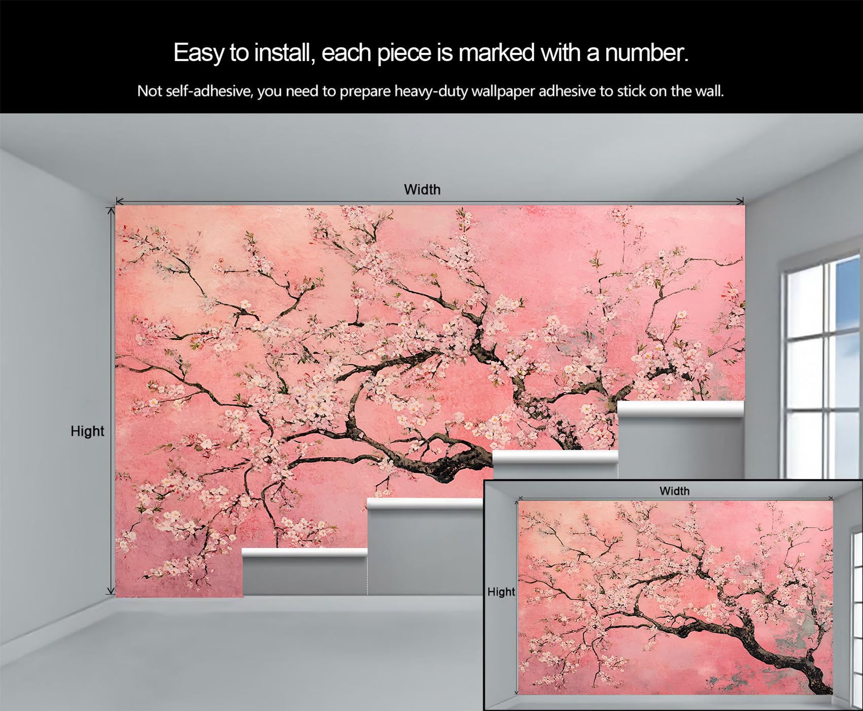 Amazon.com: Cherry Blossom Wall Mural, Japanese Flower Murals for