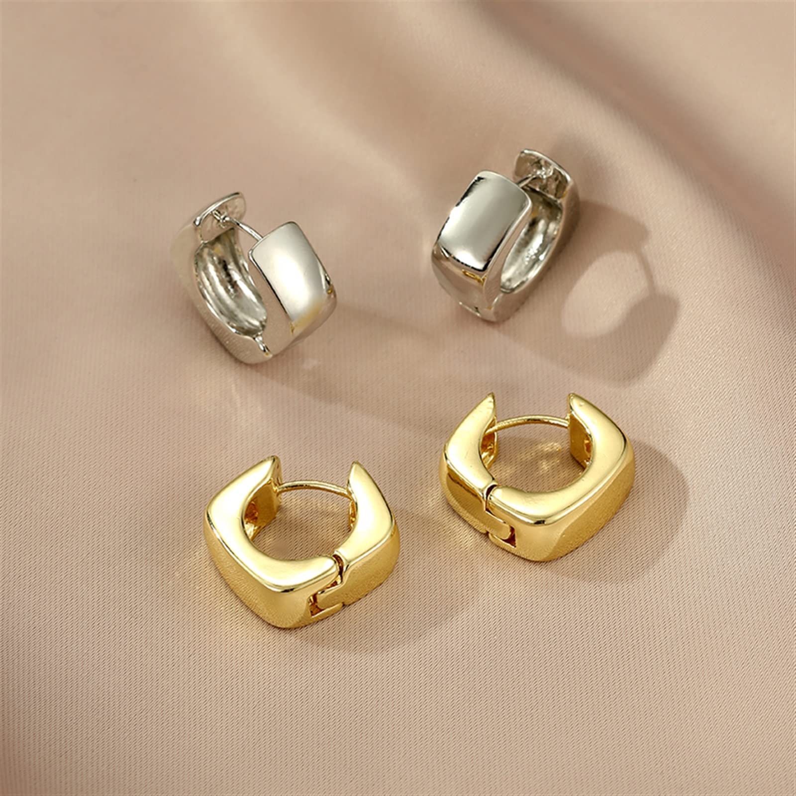 HJMMHX Pendientes de Mujer 2023, Pendientes de aro de Metal Liso de aleación de Cobre Simple para Mujer, joyería de Moda para Chica, Pendientes de Uso Diario
