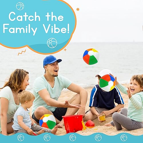 Miniatura 2 de Mini Beach Balls Bulk Packs - Summer Party Favors for Kids Pool Toys 4Es Novelty