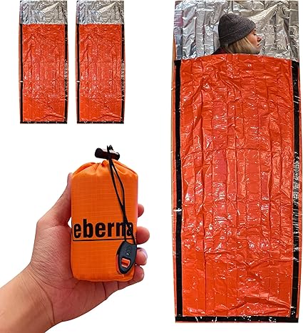 Emergency Sleeping Bags 2 Pack | Portable Emergency Blanket Survival Gear Emergency Sleeping Bags 2 Pack | Portable Emergency Blanket Survival Gear