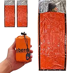 Saco de dormir de emergência, saco de sobrevivência, pacote com 2 | Saco de dormir de sobrevivência, sacos de dormir de emergência, saco de dormir de emergência, saco de dormir térmico portátil para