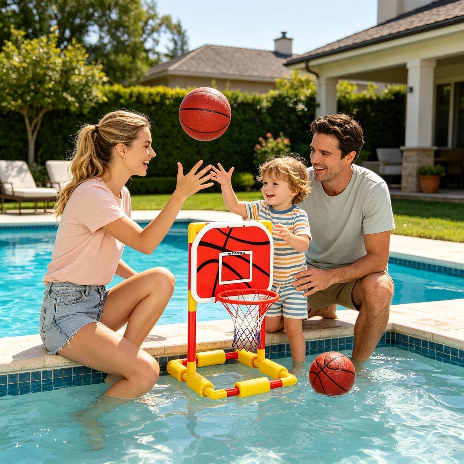 Panier de basket pour piscine, divertissement et entraînement