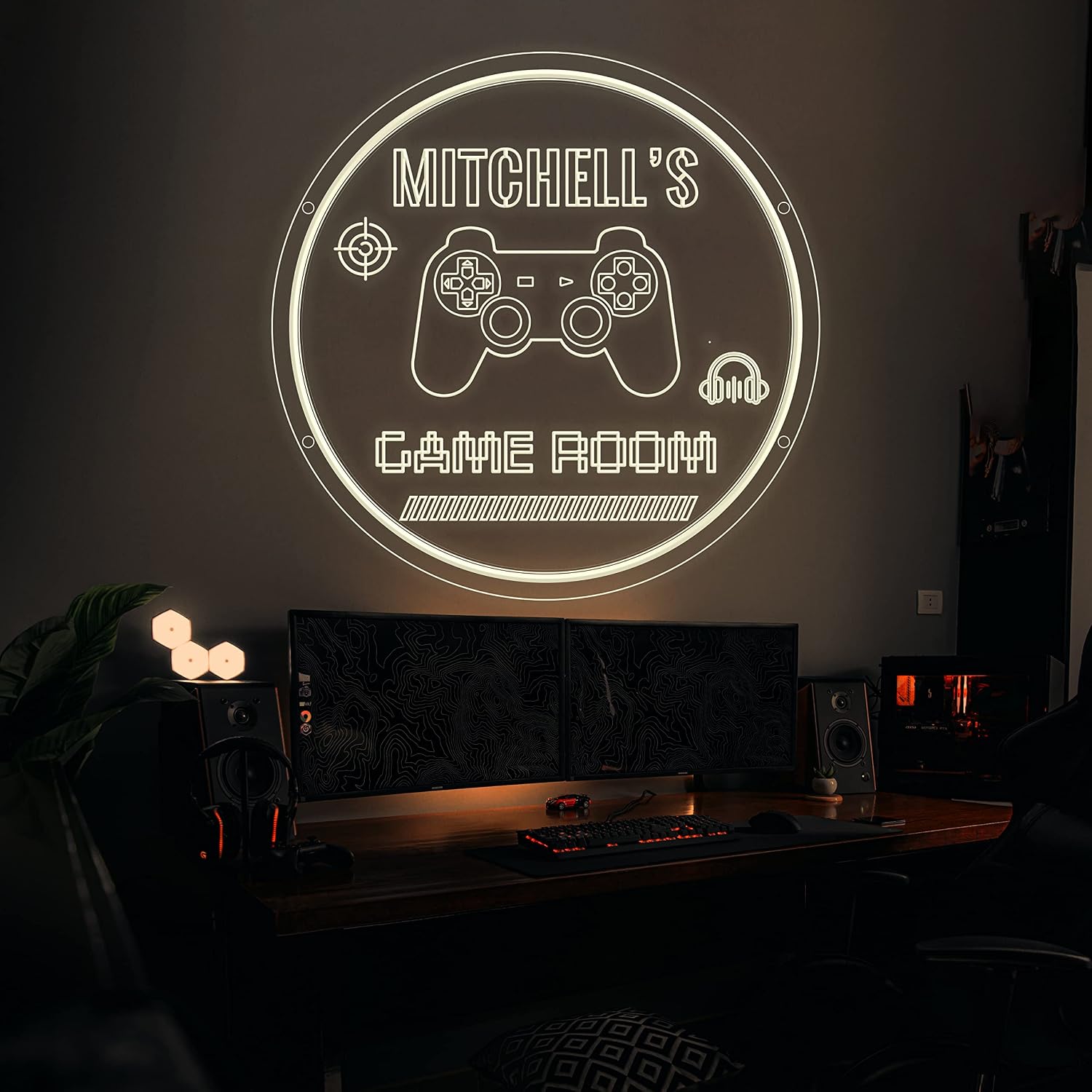 Personalized Name Game Room Neon Sign, Custom Dimmable Neon Gaming LED Neon Lights Sign, Gamer Wall Decor LED Signs Gamer Gifts for Men Teen Boys Girls Gaming Room Décor