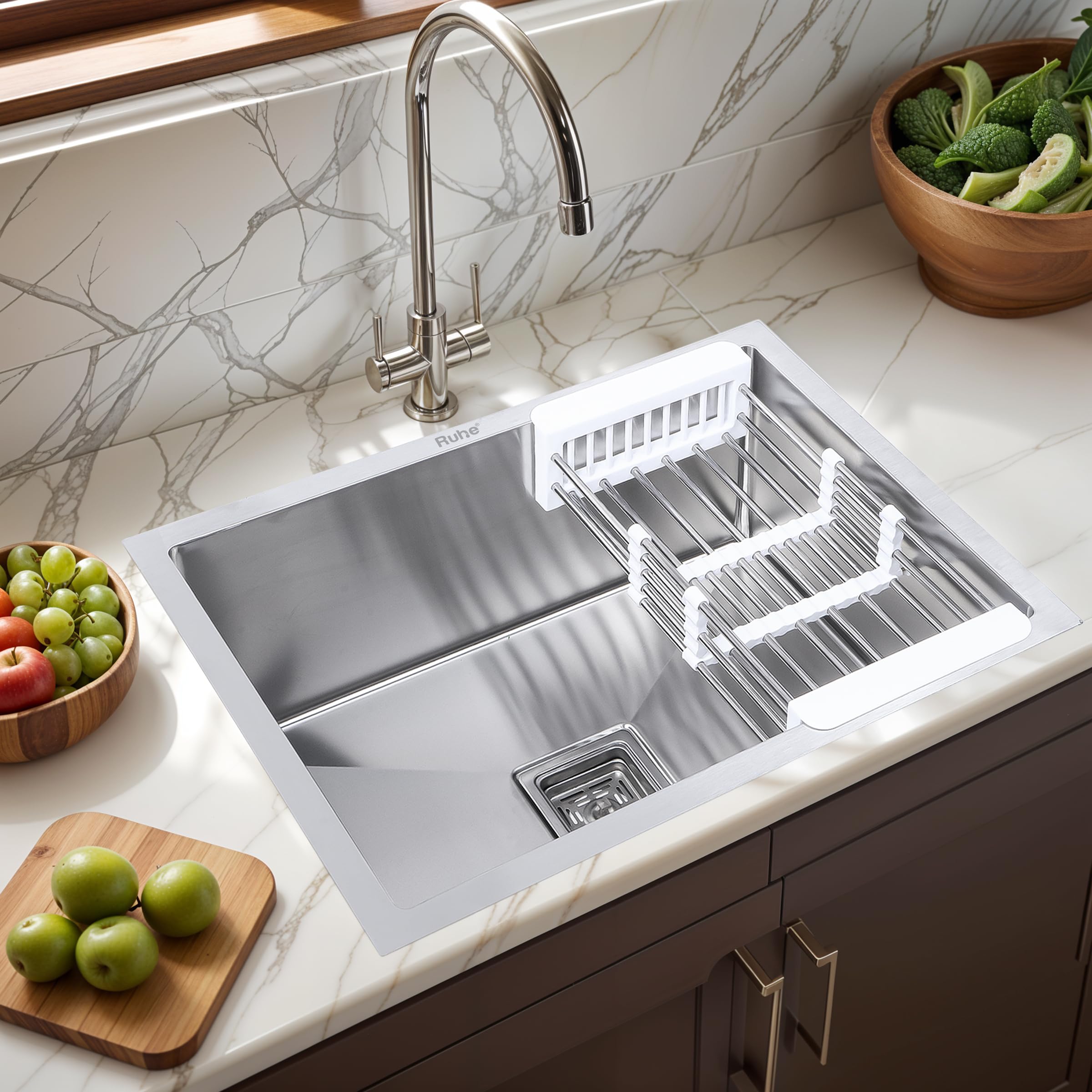 Ruhe Double Bowl Stainless Steel Kitchen Sink - Handmade & Durable -13