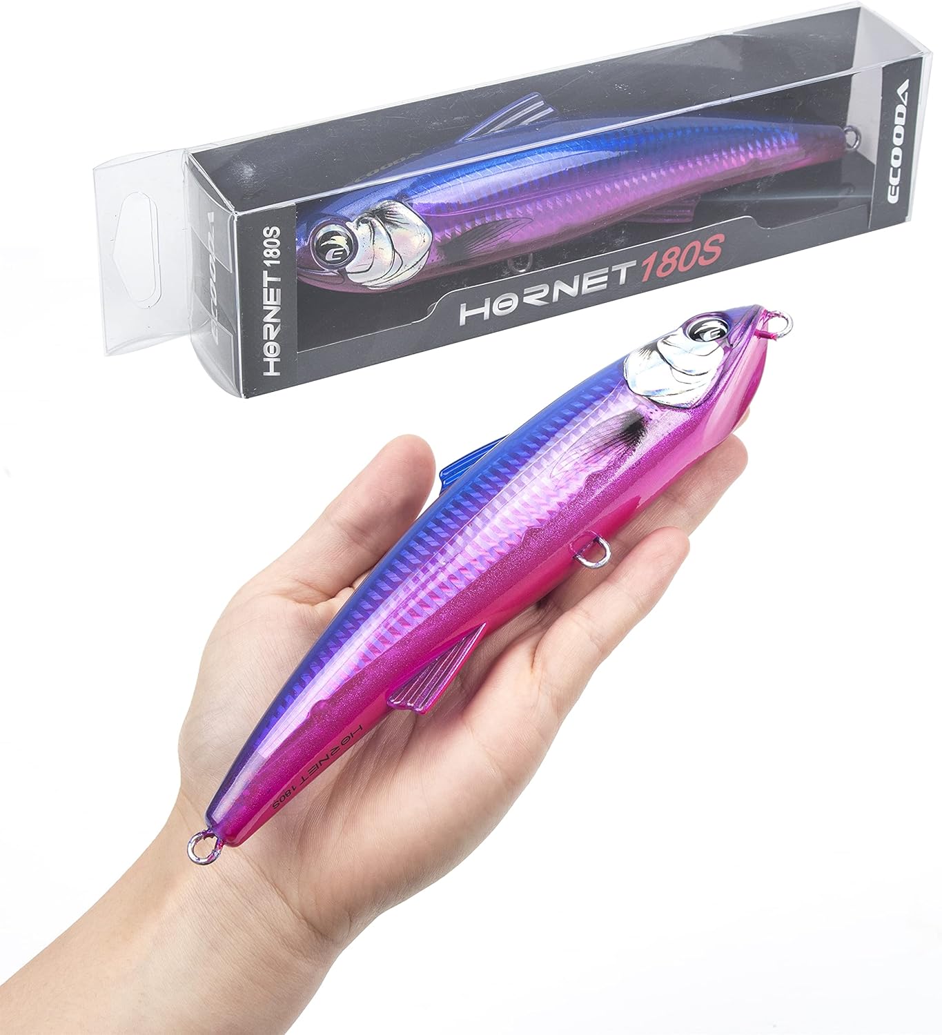 Hornet Saltwater Fishing Lure 2.9oz 7in Topwater Popper Hard Bait Floating Pencil Lure for Kingfish/Tuna/Mackerel/Marlin/Mahi Mahi Offshore Trolling Onshore Floating Crankbait (180S-set of 6)