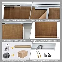 Vista 4 de LETAU - Persianas sin cordones con riel, paneles deslizantes, 100% opacas, hechas a medida, persianas verticales para puertas corredizas, ventanas