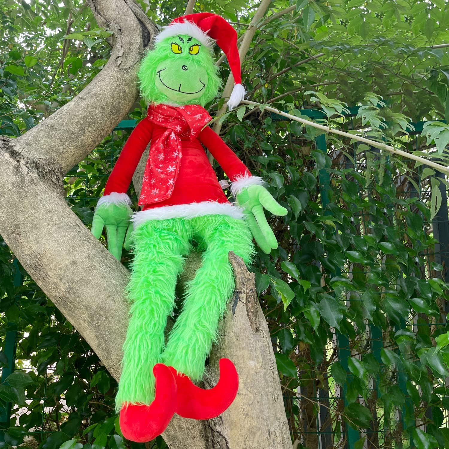 Christmas Decorations Plush Toy, 30“ Plush Toy Christmas Decoration, Green Monster Suitable for Christmas Tree Home Decor