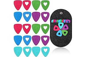 Must-Have 20-Piece Felt Ukulele Picks: Hearts, Holder and All