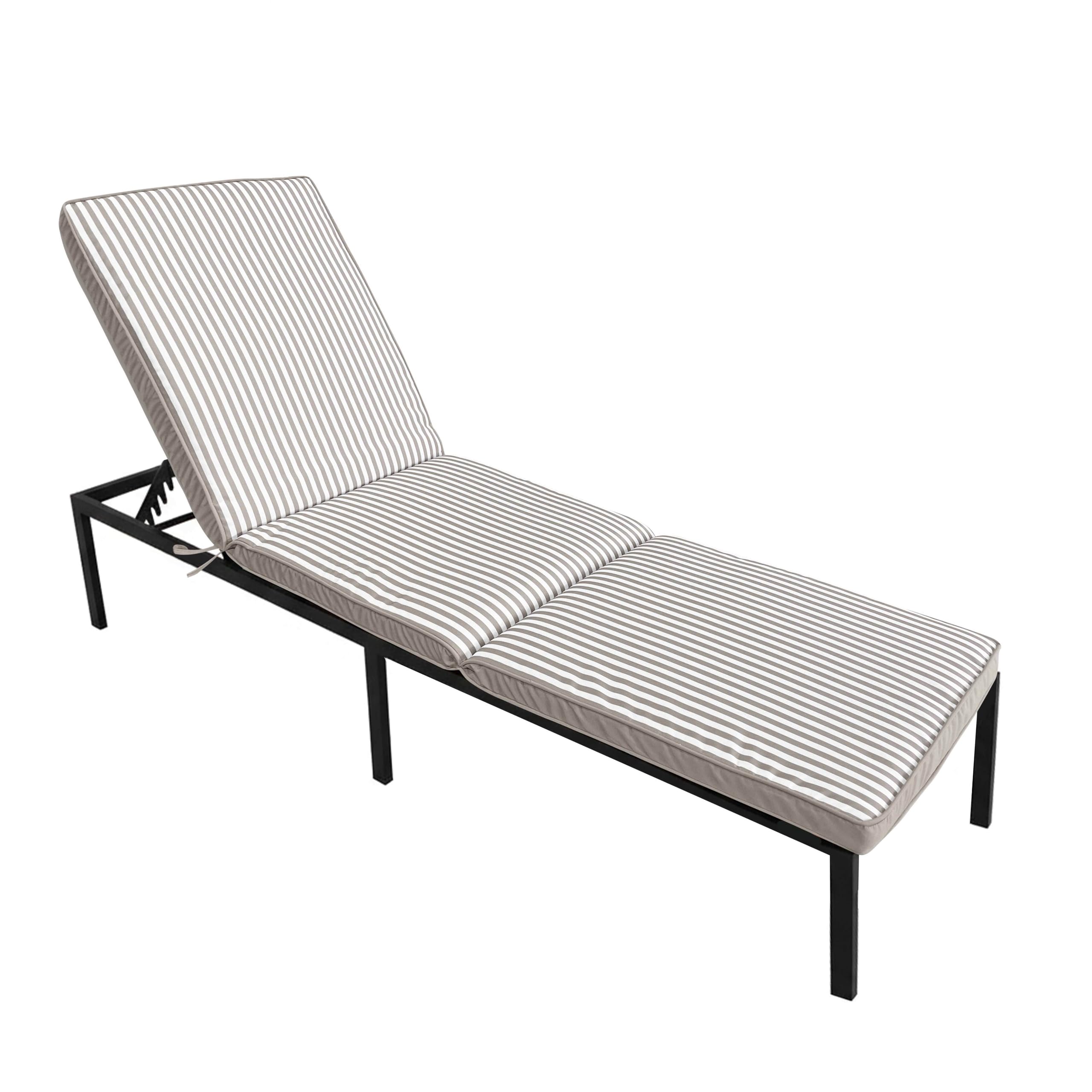 Oviala Lot de 2 Coussins pour Bain de Soleil 186 x 53 cm Polyester Taupe