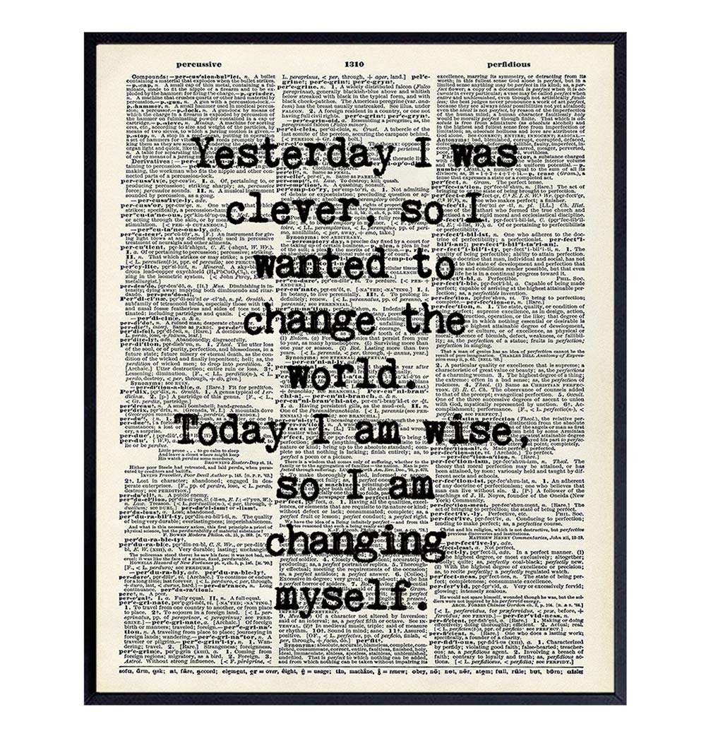 Inspirational Quote, Dictionary Art Print - 8x10 Upcycled Typography Poster - Wall, Home, Apartment or Office Decor, Decoration - Makes Cool Unique Gift - Unframed Motivational Picture Photo