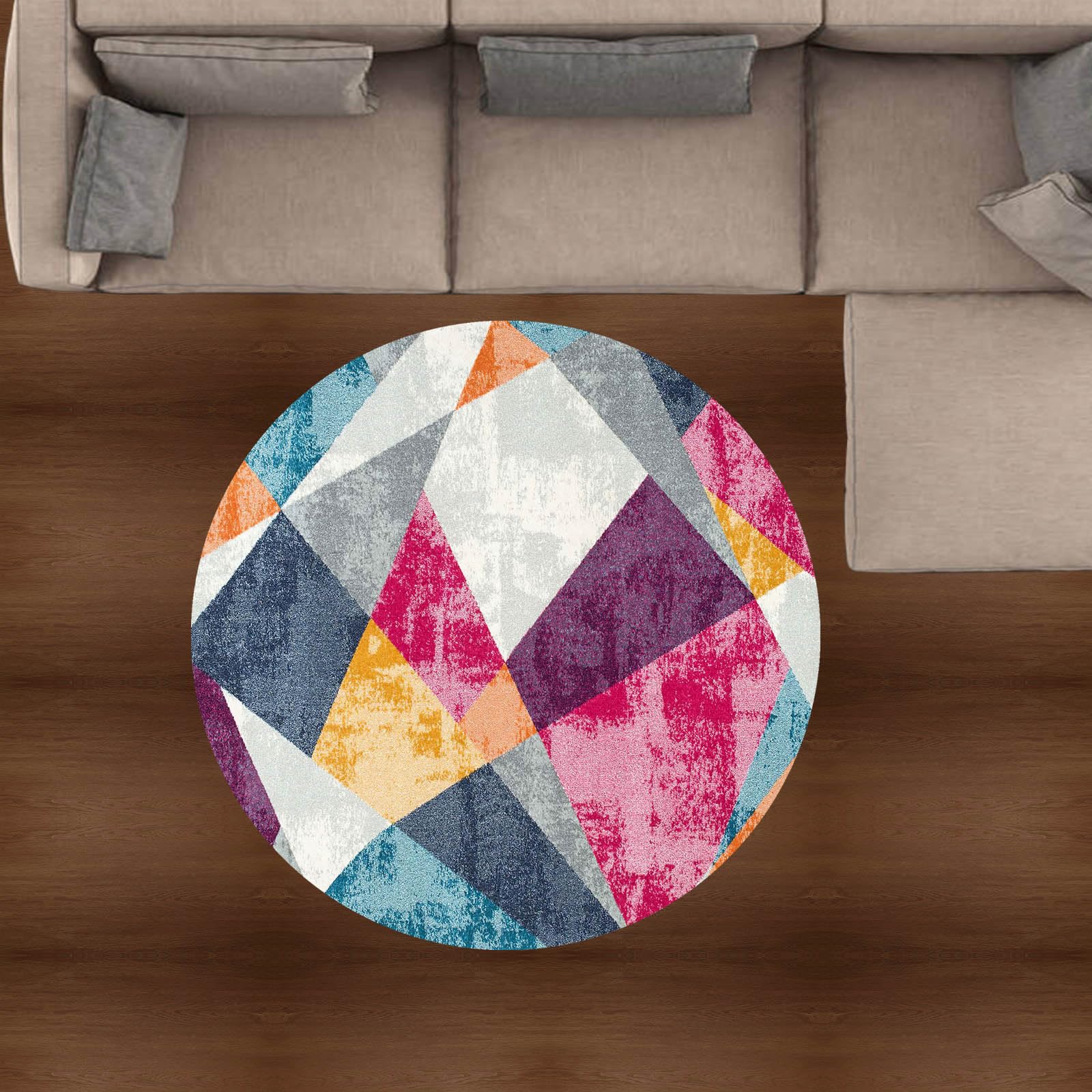 Tapis moderne pour salon et chambre à coucher géométrique vieilli lavable