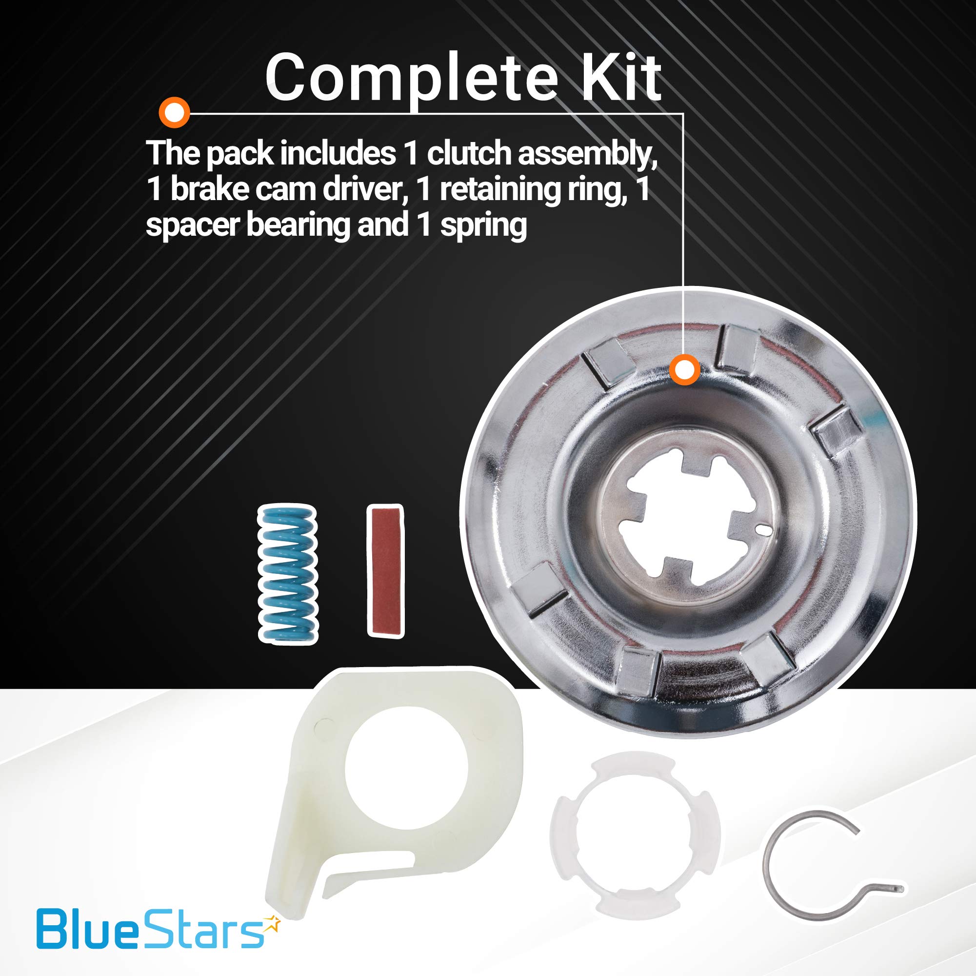 Ultra Durable 285785 Washer Clutch Kit Replacement by Blue Stars
