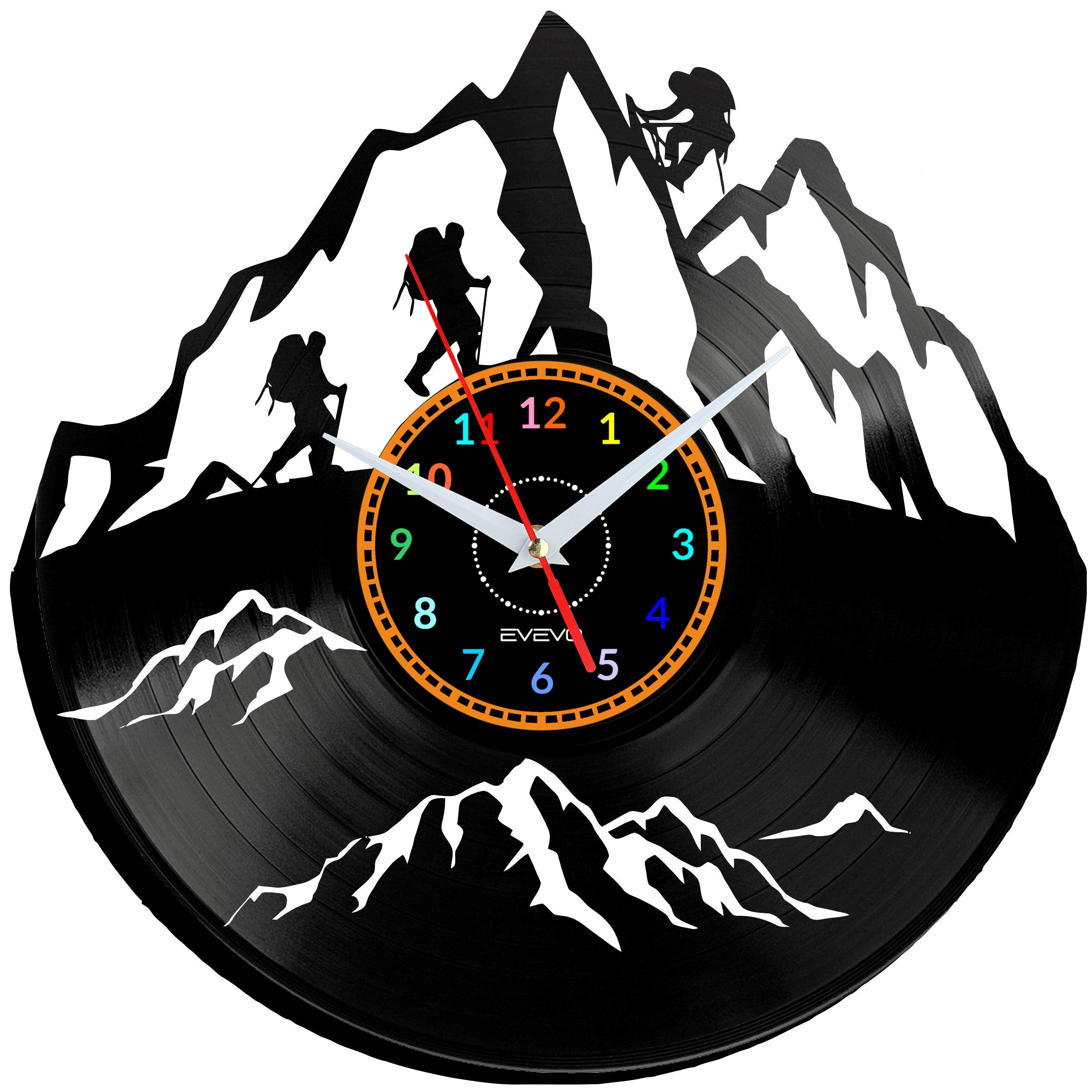Horloge murale vinyle escalade pour une deco de salon design