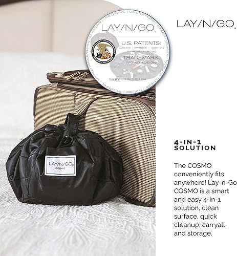 Miniatura 8 de Lay-n-Go Cosmo - Organizador de maquillaje con cordón para viajes y uso diario con un diseño patentado y duradero, 20 pulgadas, piel de serpiente