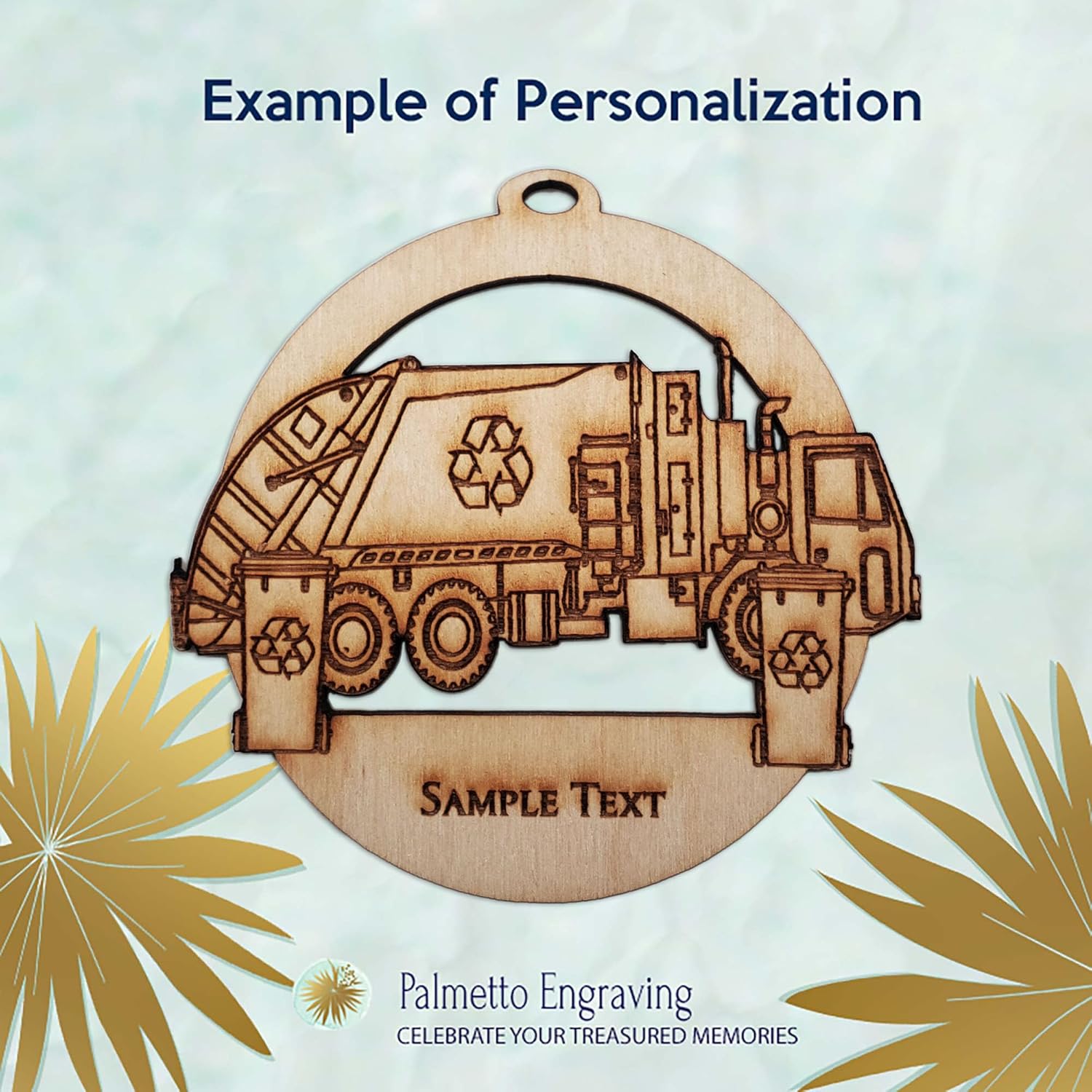 10PK Garbage Truck Ornaments, Personalized Gifts for Trash Collectors. Waste Management Christmas Ornament