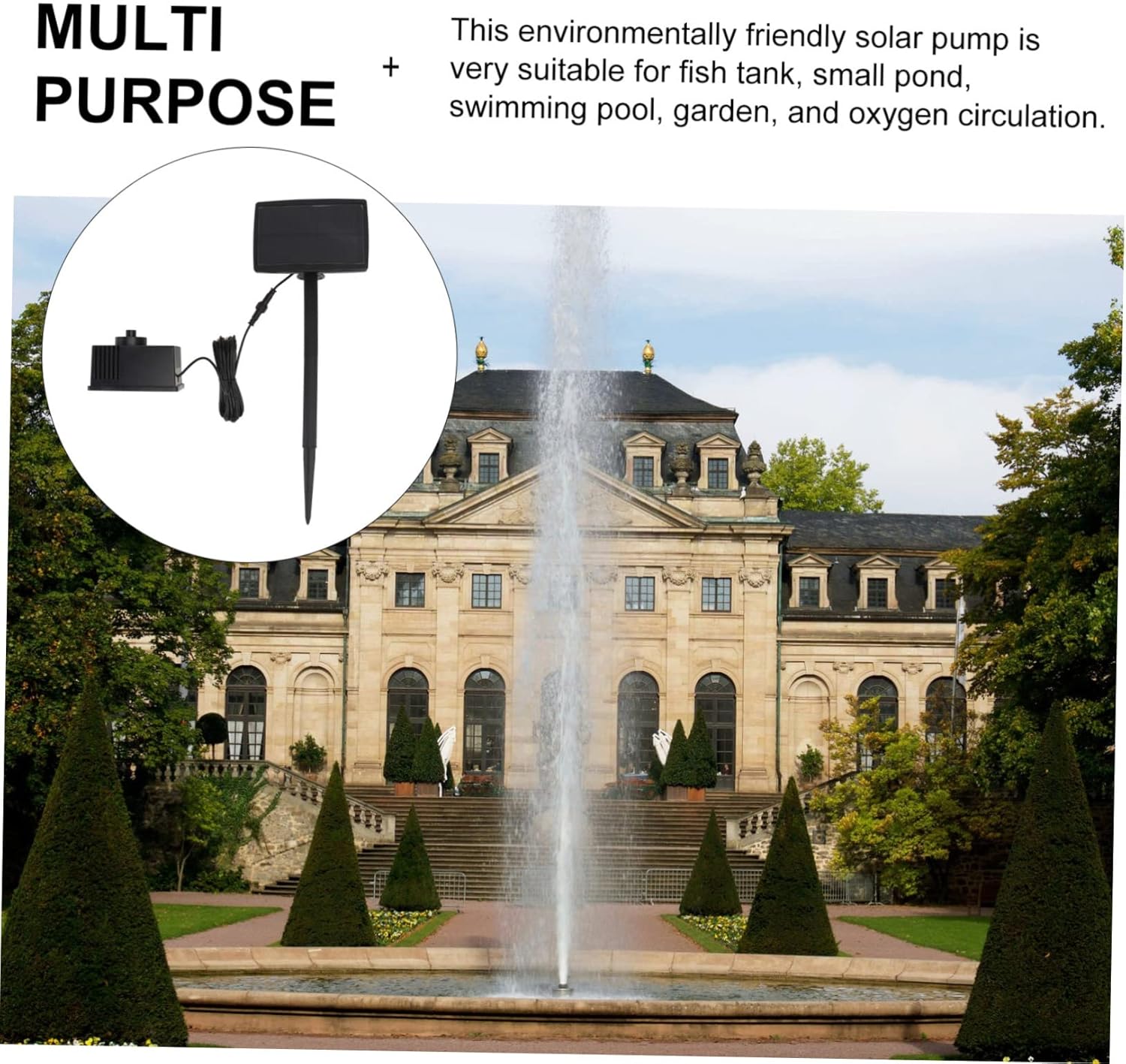 1set Practical Solar Fountain for Pool Landscape Solar Energy Fountain Pump Kit