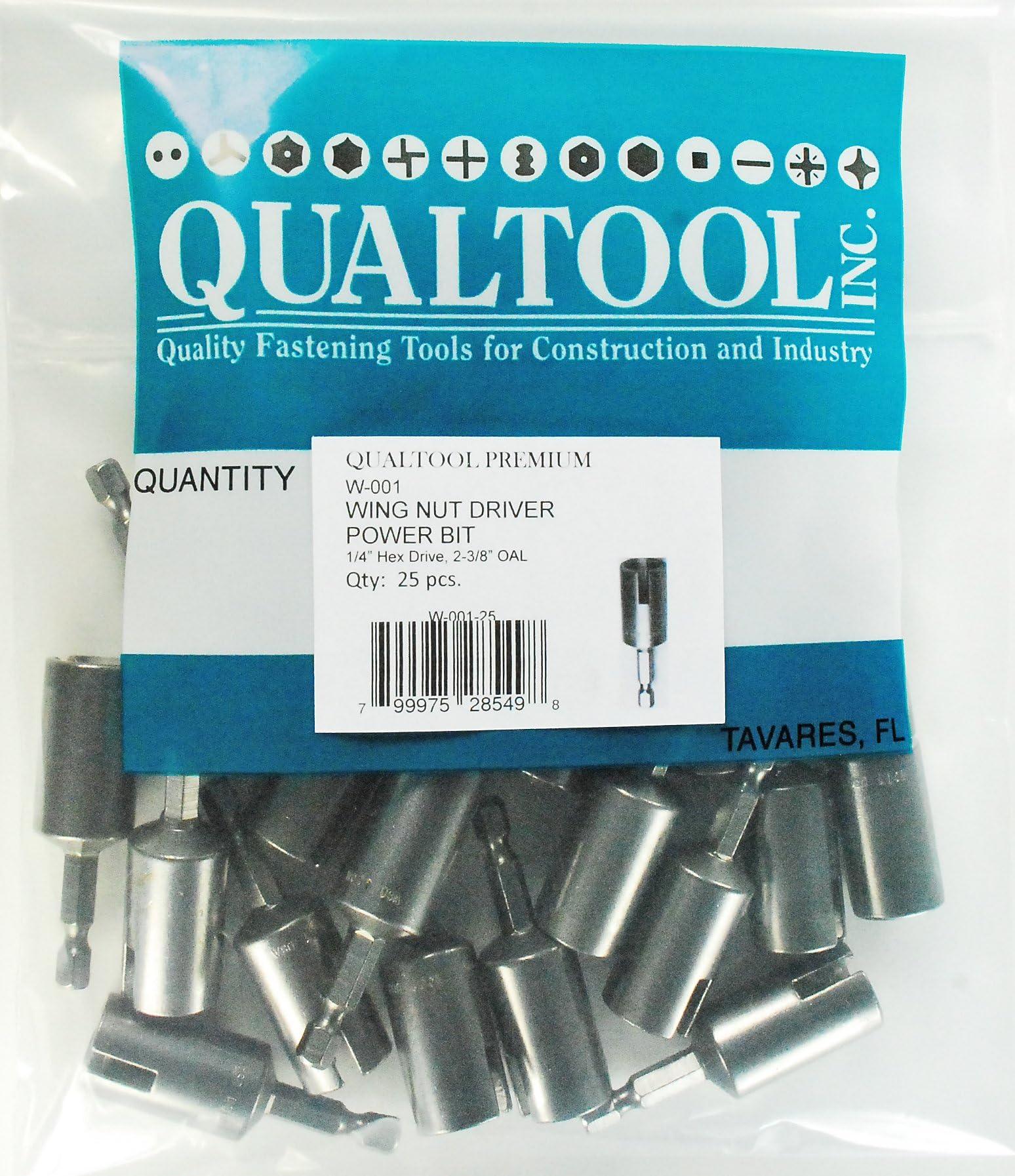 W001-25 Power Wing Nut Driver Bit, 25-Pack