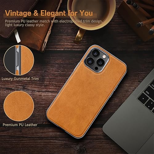 Miniatura 4 de LOHASIC Funda diseñada para iPhone 13 Pro Max con Magsafe, delgada de cuero de lujo suave agarre antideslizante, a prueba de golpes, cubierta