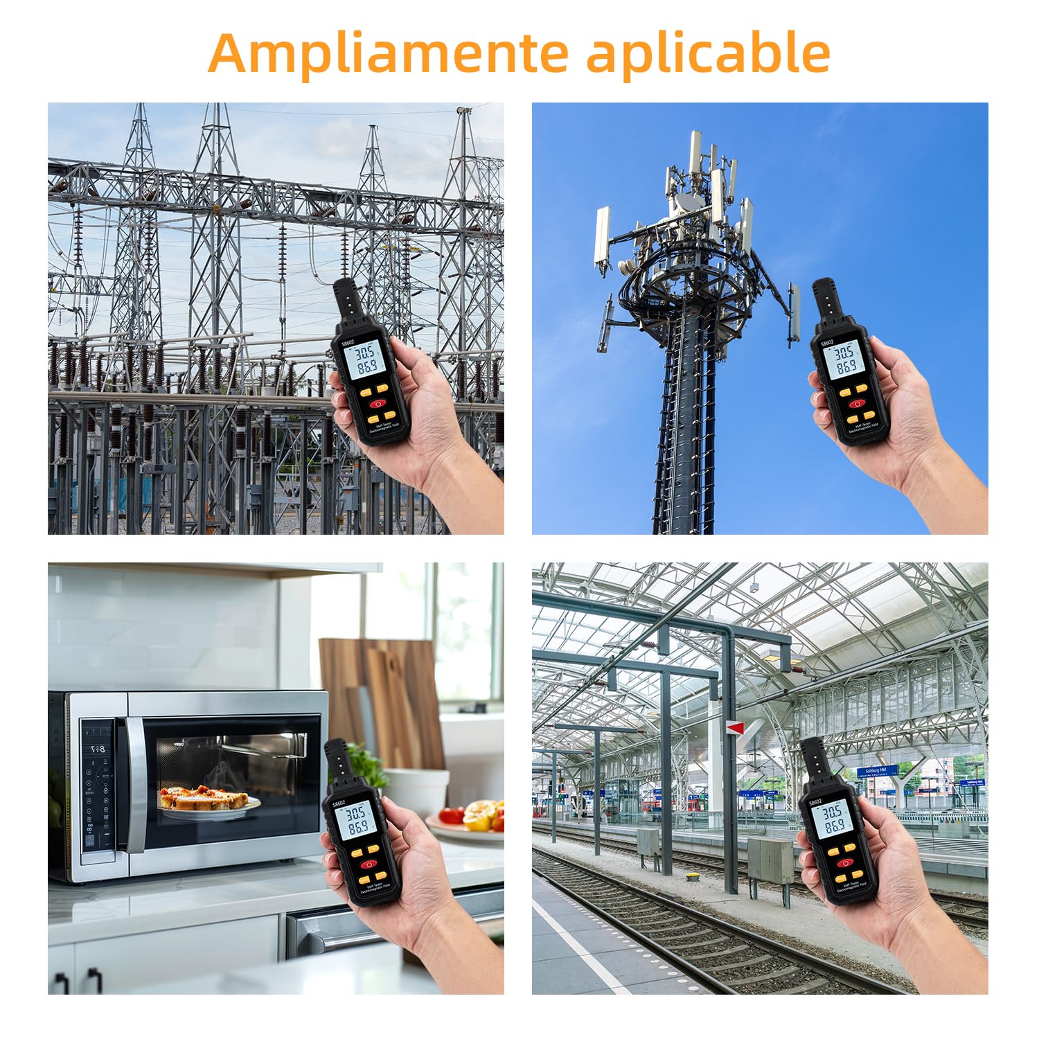 Mcbazel 3 en 1 Medidor Digital EMF, Probador de Radiación Electromagnética con Pantalla LCD retroiluminada, Dispositivo LCD portátil, Mini Detector EMF para uso en el Hogar, Oficina, Exteriores