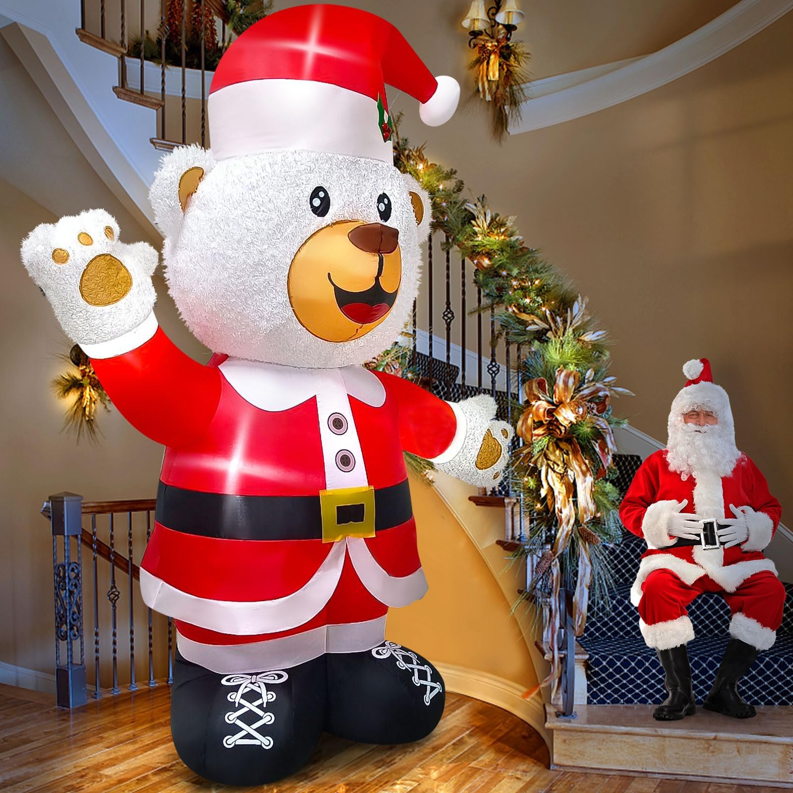 8 Feet Christmas Inflatables Bear - Image 4