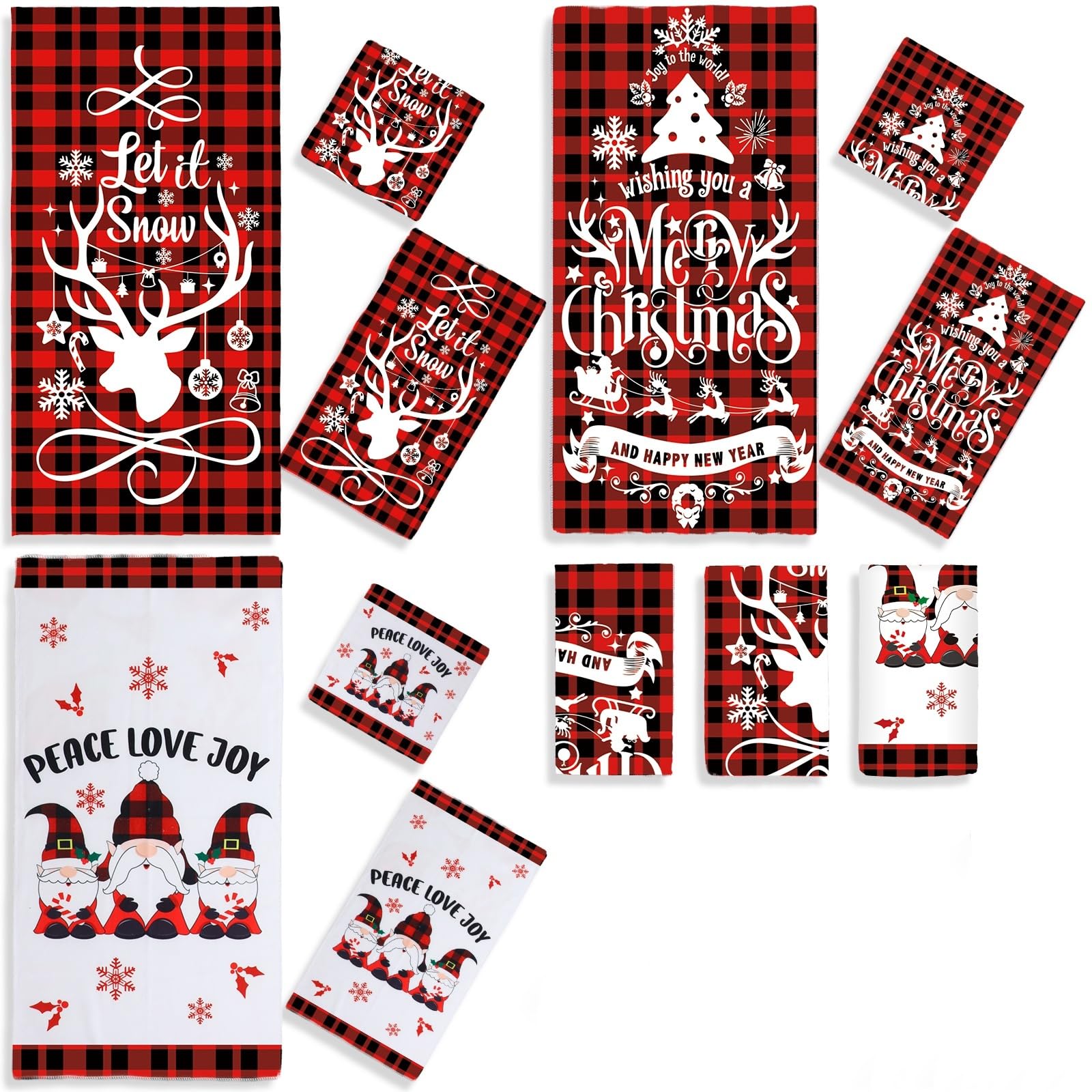 Amazon.com: Newwiee 9 Pcs Christmas Bathroom Towels Set 3 Soft