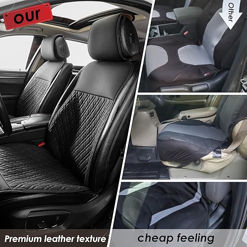 Miniatura 5 de Achiou Fundas de asiento delantero de automóvil de 2 piezas, juego universal de fundas de asiento delantero de automóvil, protector de asiento de