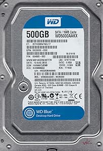 Disque Dur 500Go SATA 3.5 Western Digital Blue WD5000AAKX-60U6AA0 25mm 7200rpm 1