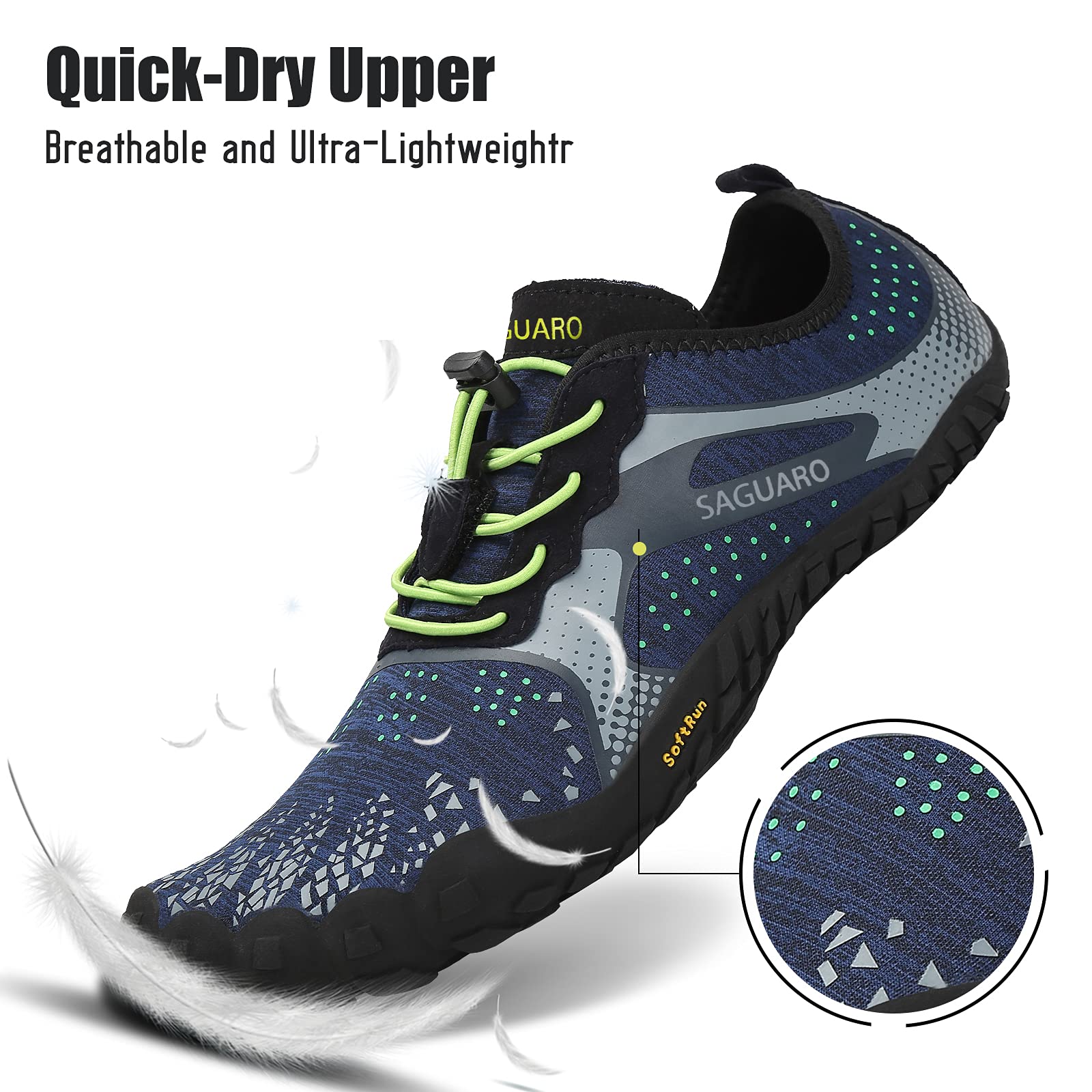 SAGUARO Minimaliste Barefoot Scarpe da Corsa Uomo Piedi Nudi Trail Running