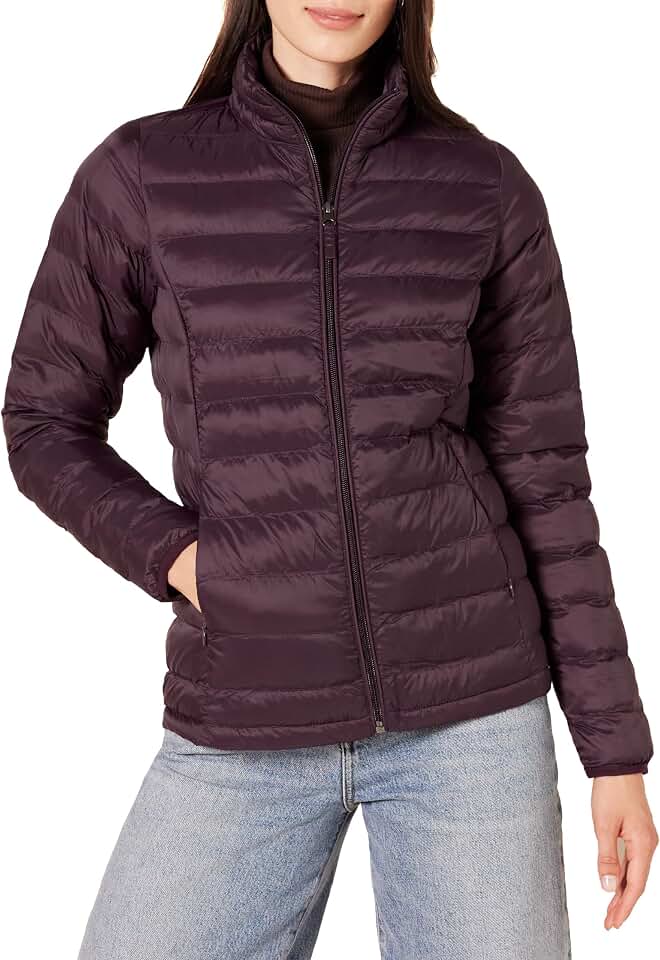 Amazon Essentials Women's Lightweight Long-Sleeve Water-Resistant Packable Puffer Jacket (Available in Plus Size)