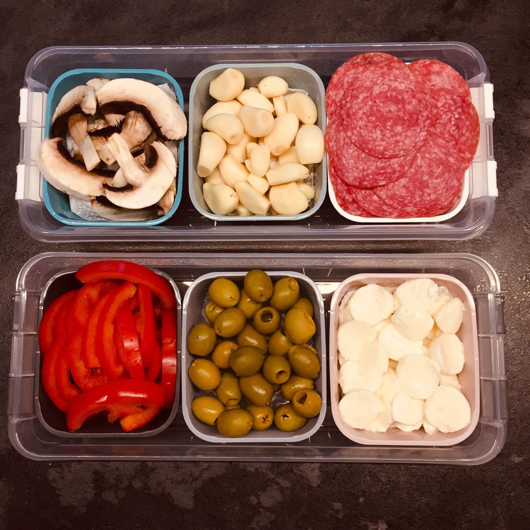 Pizzaballenbox mit Deckel (60 x 40 x 7,6 cm) Kunststoffbehälter für
