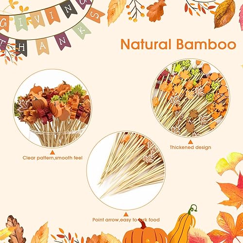 Miniatura 10 de 100 palillos de cóctel de Navidad de 4.7 pulgadas, árbol de Navidad, Papá Noel, muñeco de nieve, alce, copo de nieve, palillos de dientes