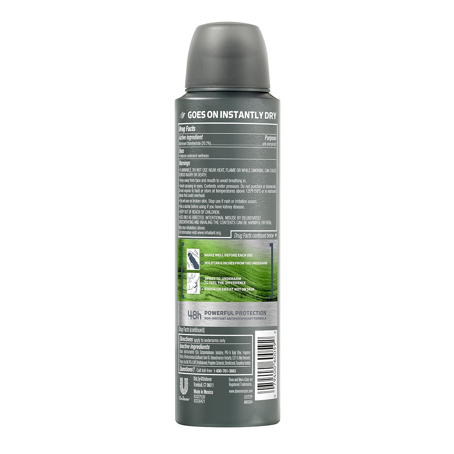 Dove Men+Care Elements Antiperspirant Dry Spray, Minerals + Sage, 3.8 Ounce