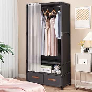 Amazon｜Xozilo ワードローブ 簡易ポータブル組立クローゼット カバー
