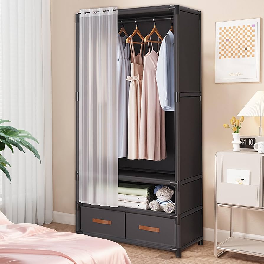 Amazon|Xozilo ワードローブ 簡易ポータブル組立クローゼット カバー Amazon|Xozilo ワードローブ 簡易ポータブル組立クローゼット カバー